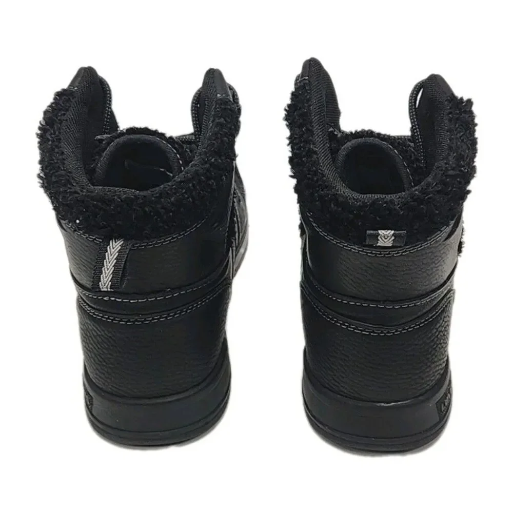 Levi's Sneaker Shoe Black High Top Sherpa Trim Women Size 9 Synthetic Lace-up